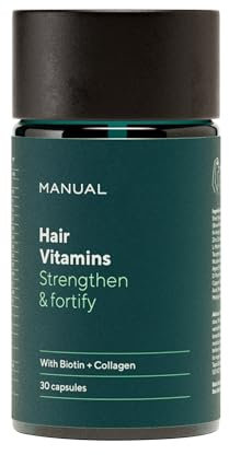Manual Biotin & Collagen Hair Growth Vitamins (30 Capsules) – Supports Thicker, Healthier Hair – with Essential Nutrients for Hair Loss & Thinning – Take 1 Daily – 1 Month Supply