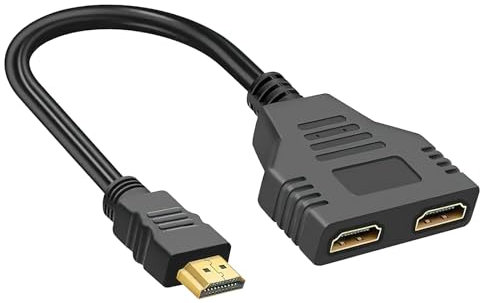 TNSLAND Splitter HDMI 1 in 2 per Due Monitor Contemporaneamente - Adattatore per Televisori LCD HDTV HD LED e Proiettori