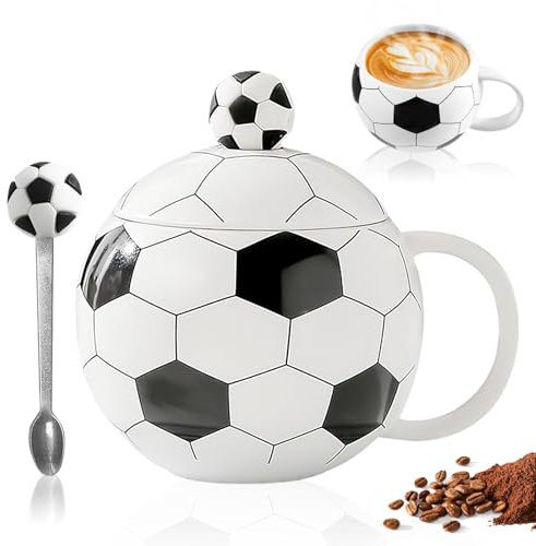 Taza de café de cerámica, tazas de café de fútbol para leche, té caliente, capuchino, moca, cacao, chocolate, tazas de entrenador, deportes, regalo para fanáticos del fútbol