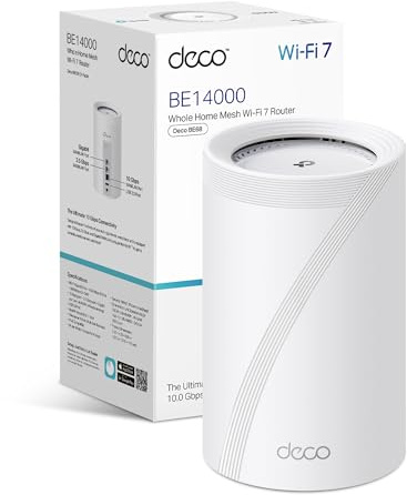 TP-Link Deco BE68 BE14000 Tri-Band 7 Router,AI Roaming Router,Mesh System with MLO,Gigabit Ports,Extender Booster,VPN Encryption WiFi Booster,APP Control,Google Home,Alexa