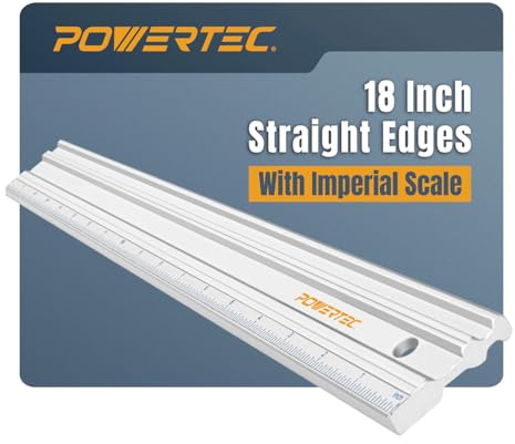 POWERTEC 18 Inch Straight Edges, Straight to Within .001'' Over 18'' Machined Flat, Precision Woodworking Tools for Table Saw, Router Table, MDF Workbench Top, Jointers, and Planers. 71213