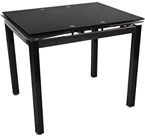 Mesa de Cocina Extensible Perl - Medidas 100/140 x 60 x 76 cm. (Negro-Negro)