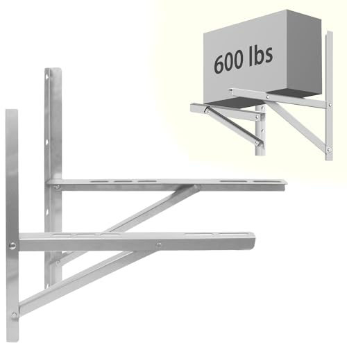 lukar Outdoor Wall Mounting Bracket for 9000-36000 BTU Universal Mini Split Ductless Air Conditioner Heat Pumps, Compressors & HVAC Systems, Heavy Duty Foldable Wall Mount Condenser Bracket(1 Pair)