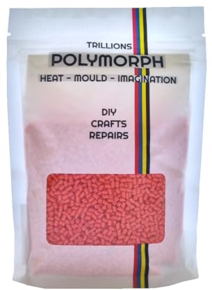 Handformbares rotes Polymorph, 100 g, Thermoplast, unbegrenzte Verwendungsmöglichkeiten – Handwerk, DIY-Reparaturen, Modellierung, Prototypen