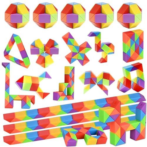 GOLDGE 15pcs Mini Magic Snake Cube, Antiestres Fidget Toy, Piñata Cumpleaños Fiestas Infantiles Detalles Cumpleaños Niños Regalo para Niño Regalos Cumpleaños Niños Colegio Juguetes Niños Montessori