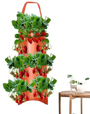 1/8 sacchetti per la coltivazione di fragole – Fioriera per fragole da appendere in tessuto non tessuto, borsa da appendere per piantare pomodori da giardino per piantare fragole, fioriera per