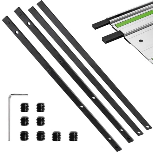 Yuiturt Rail de Guidage pour Makita Kit, 4Pcs Guide Rail for Makita P-45777, Guide Rail Compatible pour Festool und pour Makita, Connecteur de Rail de Rideau