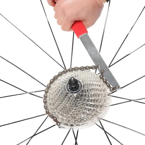 NLIGHTING Chiave a Frusta per Catena Bici – Attrezzo Smontaggio Pacco Pignoni e Cassetta – Chiave con Catena in Acciaio per MTB, Bici da Corsa e City Bike