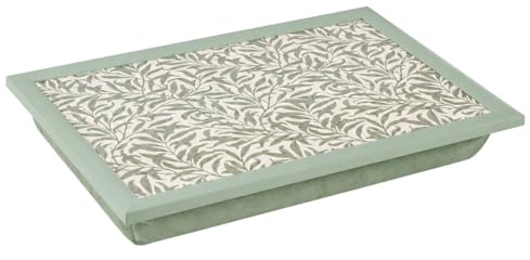 Wild Leaves Lap Tray with Bean Bag Cushion, Leaf Print MDF Food Serving Tray for Sofa Bed Dining, Laptop, Reading, Writing and Working from Home, 43 x 33cm
