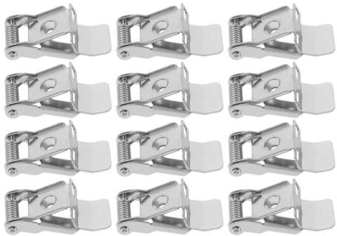 HOMOBABE Clip de Resorte para Downlight de Acero Laminado en Frío 12piezas | Plata, Doble Opción de Instalación, Alta Dureza y Resistencia Deformación, para Paneles y Empotrables