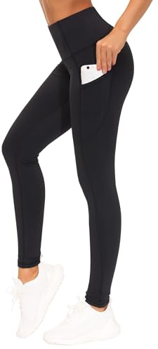THE GYM PEOPLE Thick High Waist Yoga Pants with Pockets Fleece Lined Tummy Control Workout Leggings for Women