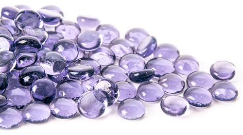 50 st glas ädelstenar, lila mancala stenar platt botten marmorpärlor för heminredning konst hantverk vas fyllning (1,3 cm~1,8 cm)