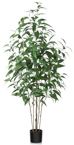 CROSOFMI Künstliche Pflanzen Groß 155 cm Kunstpflanzen Wie Echt im Topf Plastik Fake Plant Deko für Wohnzimmer Balkon (1 Pack)