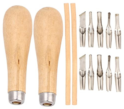 2 set 5 i 1 Linoleumskärverktyg med 5 blad träsnideriverktyg för att skära och skriva ut stämplar, för gummistämplar, gör-det-själv-snideri, byggblock, snideri