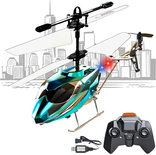 SGM XK913-X RC Helicopter | 3.5Ch Helicopter Remote Control 2.4 GHz Operation | LED Lights | Fall Resistant- USB Charging for Boys/Girls (Blue)