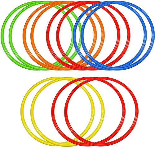 Libima Obstacle Course Ring Set Exercise Hoop Large Hoop Plastic Toys Playground Toys for Gymnastics Practice Party Games Educational Activities Holiday Decor, 5 Colors(24 Pcs,15.8 Inch)