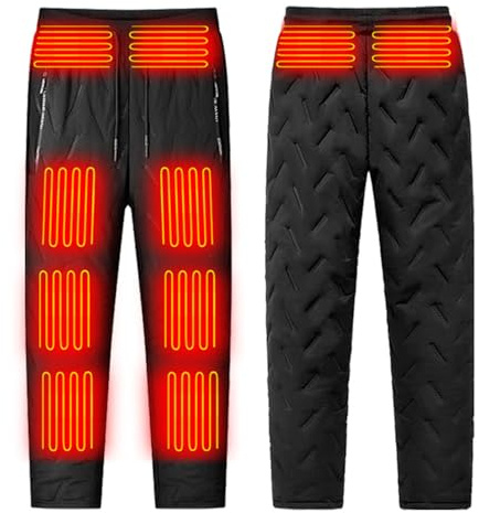 RIKAY Heated Pants for Men and Women, Waterproof Hiking Walking Fleece Heating Mens Winter Warm Ski