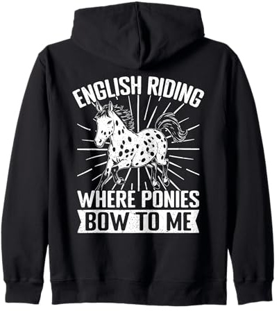 Horseback Riding POny Bow To Me Horse Rider Zip Hoodie