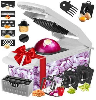 Tagliaverdure Per Ortaggi - Utensile da Cucina Affettaverdure e Tritaverdura | Utensili da Cucina Manuali Multifunzione per Insalate, Verdure, Carote e Frutta, Grattugia Formaggio e Essenziali per Cas