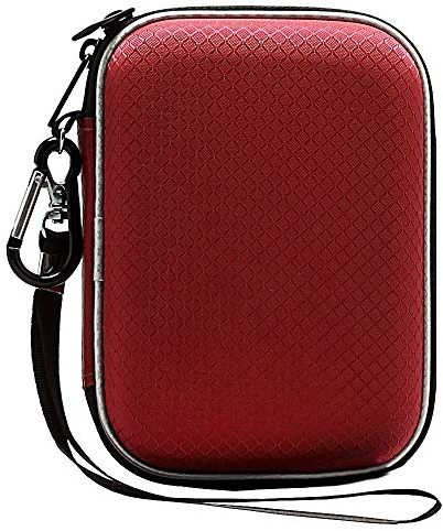 Lacdo Externe Festplattentasche Hard Drive Case für Western Digital WD Elements/WD My Passport Ultra/Seagate Game Drive Portable Drive 2.5 Zoll HDD 500GB 1TB 2TB 3TB 4TB 5TB Schutzhülle Stoßfest, Rot