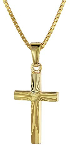 trendor Kreuz für Kinder Gold 333/8 Karat 18 mm + goldplattierte Kette 08508-42 42 cm