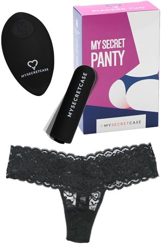 MySecretCase Mutandine Vibranti con Telecomando - Vibratoreper Donna Professionale, Sex Toys Coppia, Vibratore Clitoride Femminile, Stimolatore Toy Vibrante Donne Piccolo, Mutande a distanza (M/L)