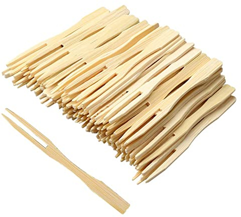 Lanjue 200PCS Wooden Fruit Forks, 3.5 Inch Blunt-end, 24cm Length