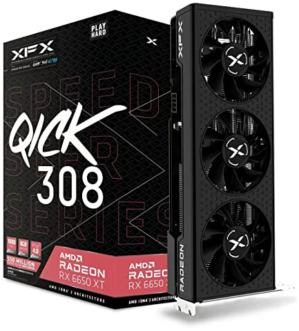 XFX Speedster QICK308 Radeon RX 6650XT Ultra Gaming Grafikkarte mit 8GB GDDR6 HDMI 3xDP, AMD RDNA™ 2 (RX-665X8LUDY)