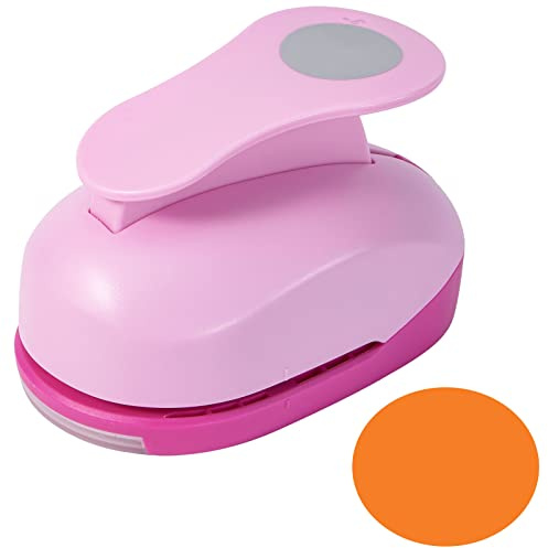 Katfort 3 Inch Circle Punch, Craft Hole Punch Shapes, Circle Punches for Paper Crafts, Cardstock, Brand Label, Gift Wrapping, Greeting Cards and Scrapbooks, Pink