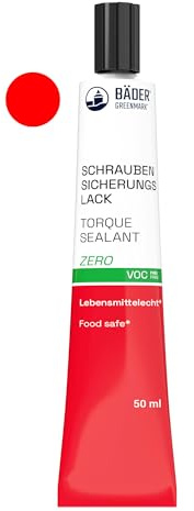Original BÄDER Torque Sealant Tamper Proof Indicator Zero Color Red 50ml - Threadlocker Made in Germany Since 1962 - Security Pen for Sealing and Proof of Manipulation.