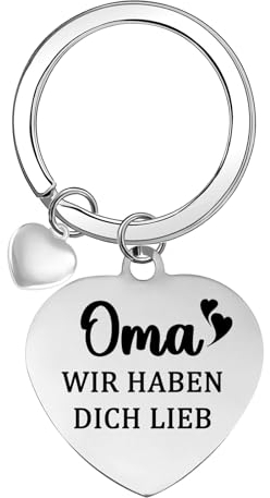 UTEFIF Oma Geschenk für Oma Schlüsselanhänger: Oma wir haben Dich lieb | Geburtstagsgeschenk | Tolles Geschenk für Oma zum Geburtstag, Muttertag oder Weihnachten