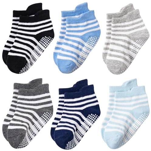 DRESHOW Calcetines Tobilleros Antideslizantes con Suelas Antideslizantes para Bebés Niños Pequeños Niños Niñas