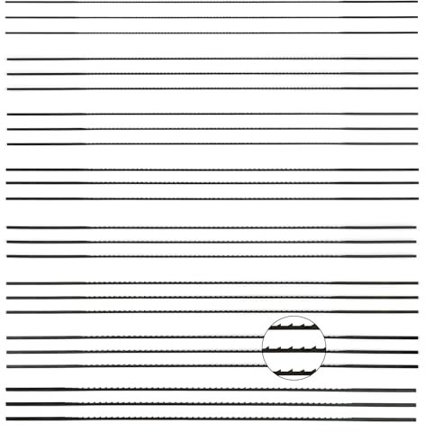 24 Piezas Hojas de Sierra de Marquetería de Acero Al Carbono, 1/2/3/4/5/6/7/8 Hojas de Sierra de Corte Fino, Hojas de Sierra de Desplazamiento para Metal Blando Aserrar Madera Plástico Espuma