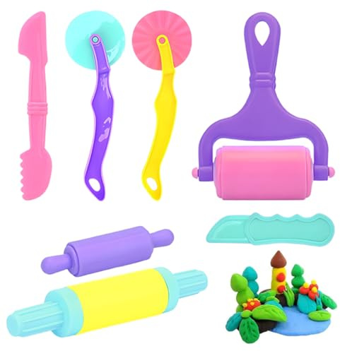 MOLZINY 7 Pezzi Pasta da Modellare per Plastilina Attrezzi da Modellismo per Modellare Creta Strumenti di Pasta di Plastiline Creative Utensili per Plastilina per Ragazze,Ragazzi,Fai da Te Plastilina