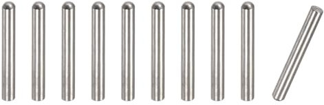sourcing map 3x18mm Dowel Pins, 10pcs 304 Stainless Steel Round Head Flat Chamfered End Dowel Pin Bunk Bed Pins Shelf Pegs Support Shelves Fasten Elements