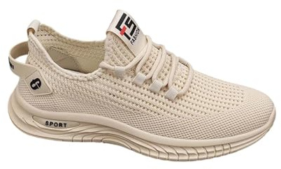 Scarpe da passeggio con ammortizzazione, da uomo, per il tempo libero, da uomo, estive, in rete, con imbottitura ad aria, leggere, traspiranti, 2025, beige., 44 EU
