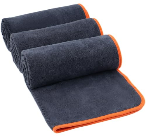 MLACXLT Lot de 3 Serviettes Fitness 40x80cm, Serviette Sport Microfibre 400G/M², Ultra Douces et Absorbantes, Serviette de Gym Séchage Rapide pour Salle de Sport, Voyage et Plein Air