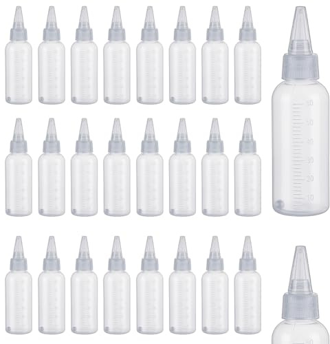 nbeads 24 botellas de pintura para aerógrafo, 60 ml, recipiente de plástico con bola, para manualidades, accesorios de color, 3,45 x 12,3 cm