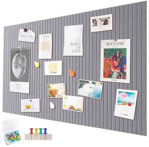 Tablón de anuncios de fieltro grande, autoadhesivo, 120 x 90 cm, tablero decorativo de fieltro, 0,9 cm de grosor, panel plegable para fotos, tableros de notas, tableros de anuncios, decoración de