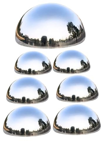 DECOMELODY 7 pièces Boules de Jardin Acier Inoxydable Poli Sphères Miroir Réfléchissantes pour Extérieur Décoration de Pelouse