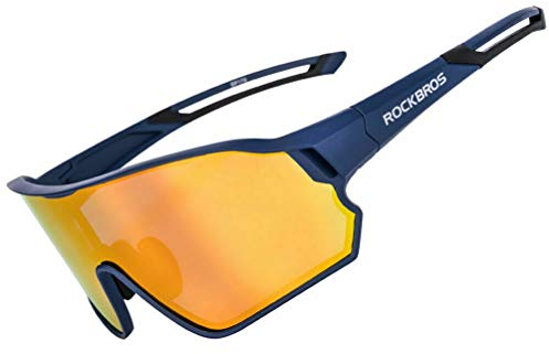 ROCKBROS Fahrradbrille Polarisierte Sonnenbrille Sportbrille Radbrille Herren Damen mit UV400-Schutz TR90-Rahmen für Outdoor-Sport Radfahren Laufen