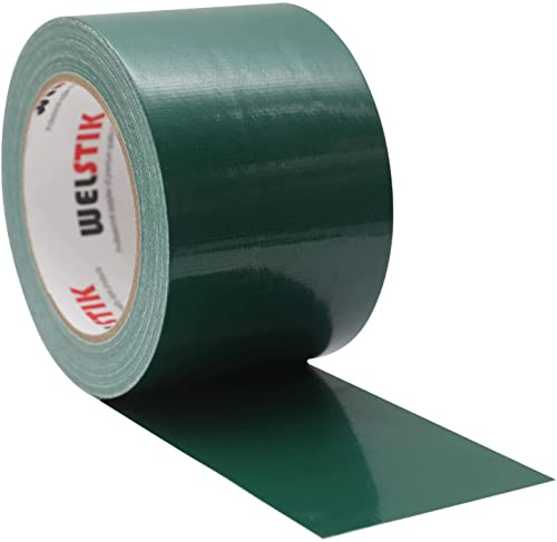 WELSTIK Grünes Panzertape Wasserfest 75mm Breite x 41m Green Panzerband Gewebeklebeband - Gewebeband - Klebeband Extra Stark