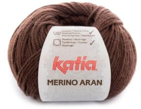 Lanas Katia Merino Aran Ovillo de Color Marron Cod. 46