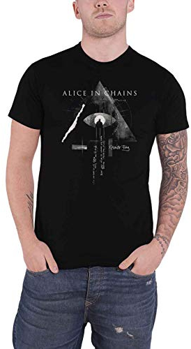 Alice in Chains T Shirt Fog Mountain Band Logo Nue offiziell Herren Schwarz XXL