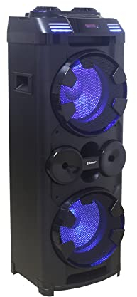 Reflexion PS20BT Jumbo DJ Karaoke PA-Anlage, mit Lichteffekten (Bluetooth, True Wireless Stereo, Radio, USB, AUX, Mikrofon, 1200 Watt), schwarz
