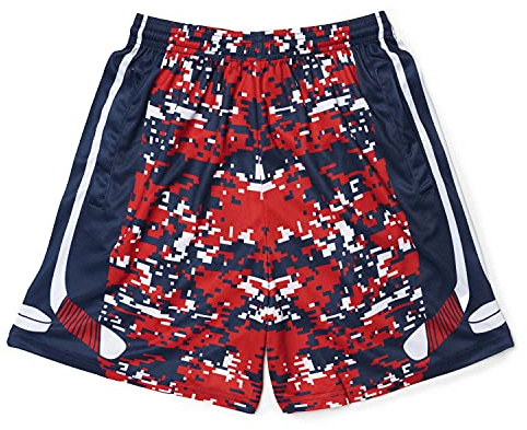 ChalkTalkSPORTS Hockey Performance Shorts - Patriotic Digital Camo - Hockey Boys Athletic Shorts - Youth Medium