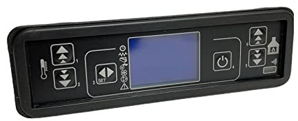 eRicambi, Tastiera Display LCD F047_2 Micronova, per Schede di Controllo Stufe a Pellet, ad Incasso Orizzontale, 6 Tasti Fisici, Dimensioni: 160x50x23 mm