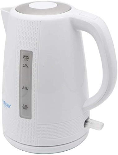 Elpanna i kanna-stil, Elektrisk rostfritt stål Elektrisk snabbkokkanna 2000-2500 W, 1,7 liter, polerat rostfritt stål koktorrskydd, One Size, Vit (/One Si vision
