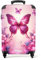 NoBoringSuitcases.com Kinderkoffer, Kinderkoffer Mädchen, Koffer Kinder, Kinder Reisekoffer, Kindertrolley Mädchen, Handgepäck Koffer, Rollkoffer, Handgepäck 55x40x20 cm (Schmetterlinge - Violett)