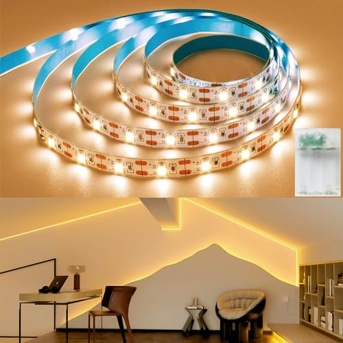 LakiHomi Striscia LED a batteria, 3 m, 90 LED, luce bianca calda, funzionamento a batteria, con timer, decorazione natalizia per armadio, camera da letto, casa, armadi, feste